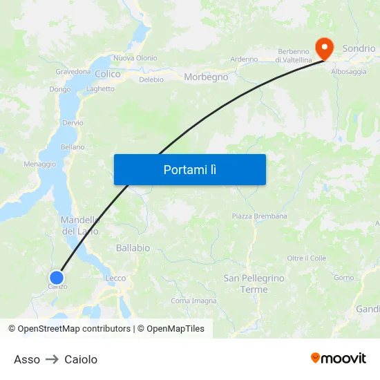 Asso to Caiolo map
