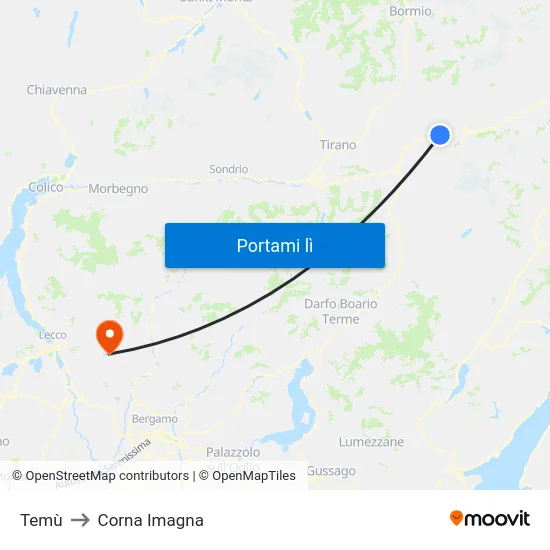 Temù to Corna Imagna map