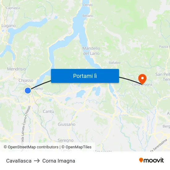 Cavallasca to Corna Imagna map
