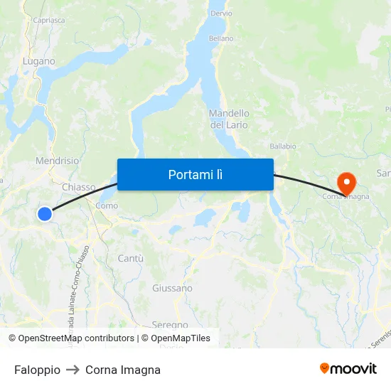 Faloppio to Corna Imagna map