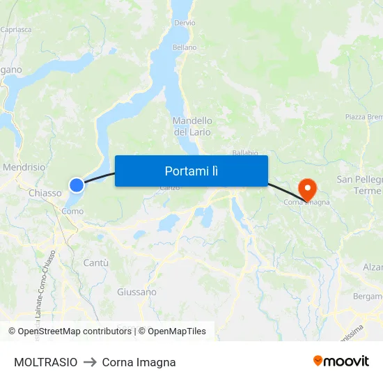 MOLTRASIO to Corna Imagna map