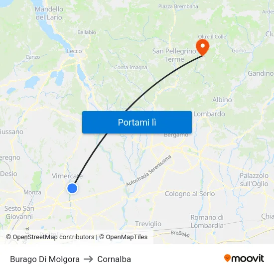 Burago Di Molgora to Cornalba map