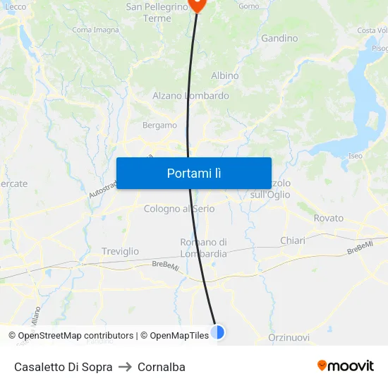 Casaletto Di Sopra to Cornalba map