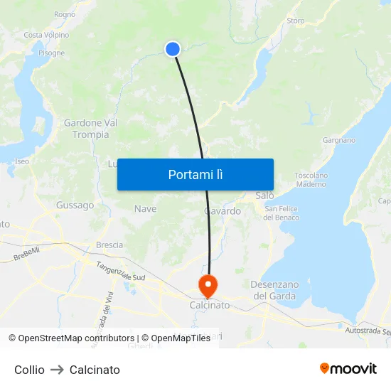 Collio to Calcinato map