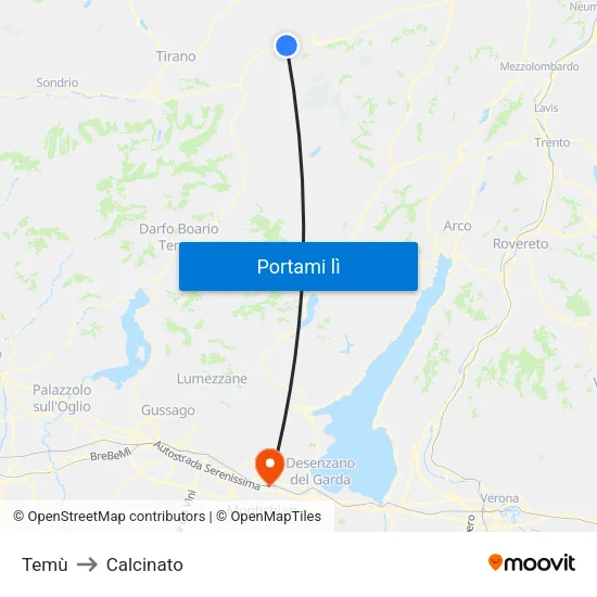 Temù to Calcinato map