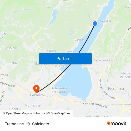 Tremosine to Calcinato map