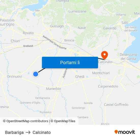 Barbariga to Calcinato map