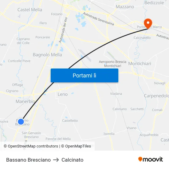 Bassano Bresciano to Calcinato map