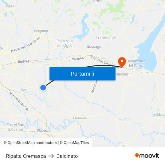 Ripalta Cremasca to Calcinato map