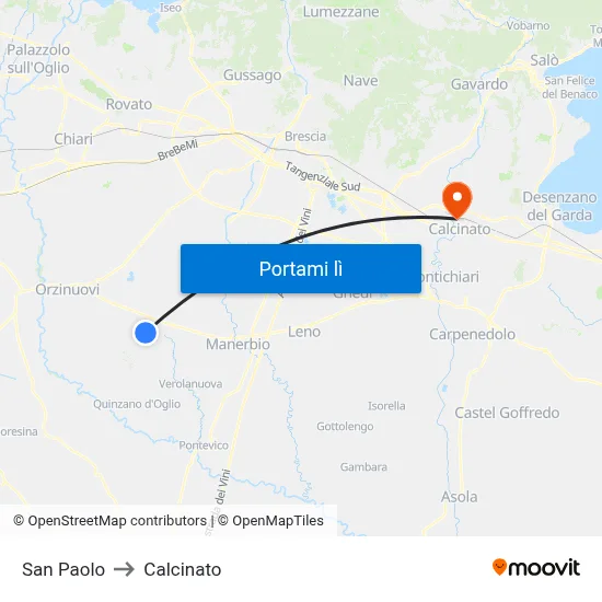 San Paolo to Calcinato map