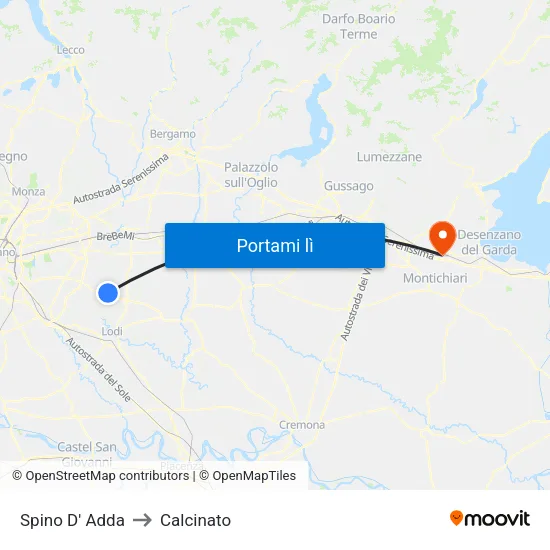 Spino D' Adda to Calcinato map