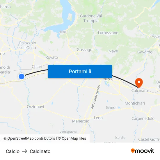 Calcio to Calcinato map