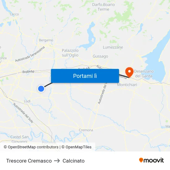 Trescore Cremasco to Calcinato map