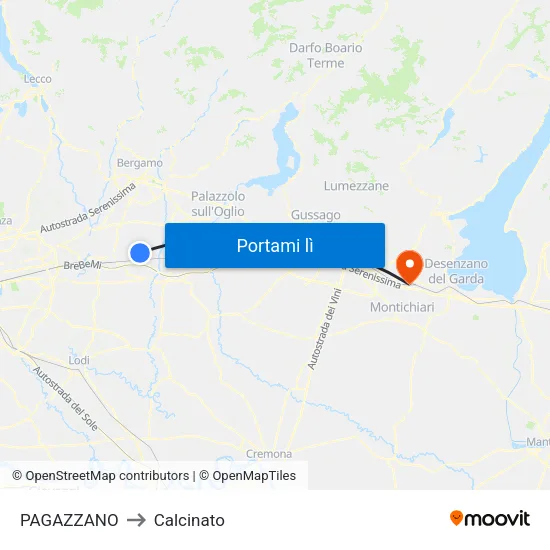 PAGAZZANO to Calcinato map