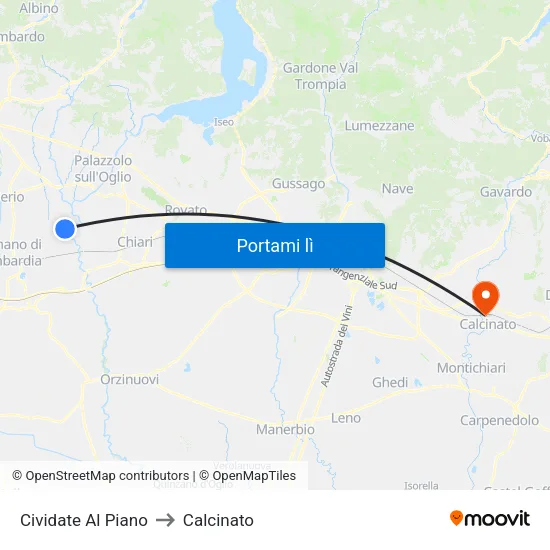 Cividate Al Piano to Calcinato map
