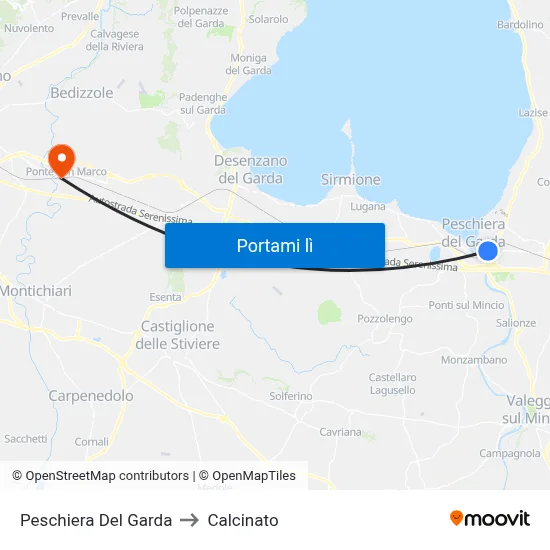 Peschiera Del Garda to Calcinato map