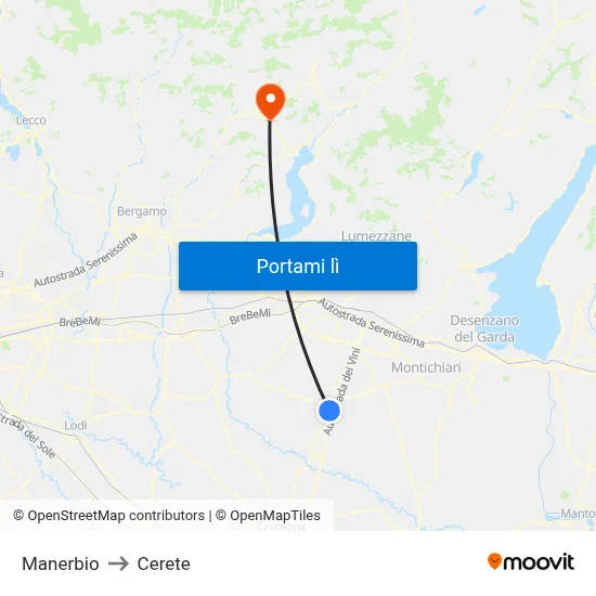Manerbio to Cerete map