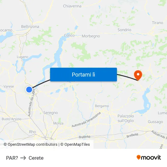 PAR? to Cerete map