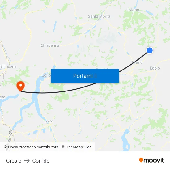 Grosio to Corrido map