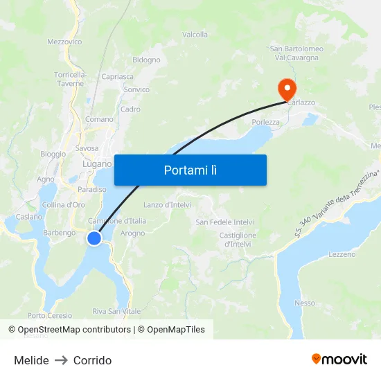 Melide to Corrido map