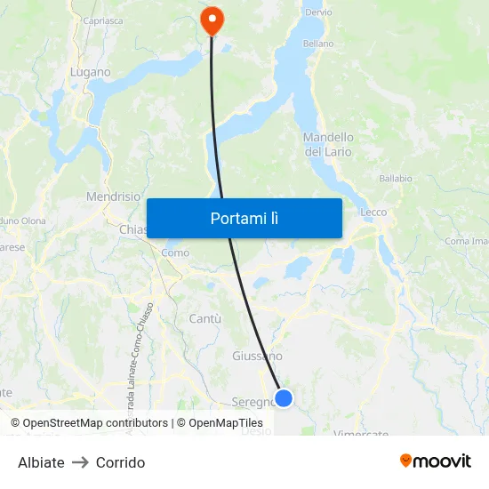 Albiate to Corrido map