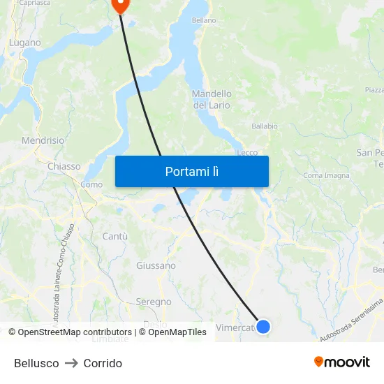 Bellusco to Corrido map