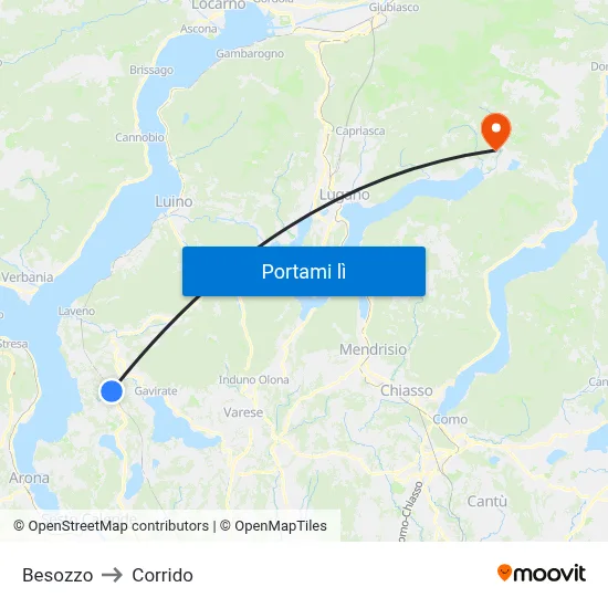 Besozzo to Corrido map