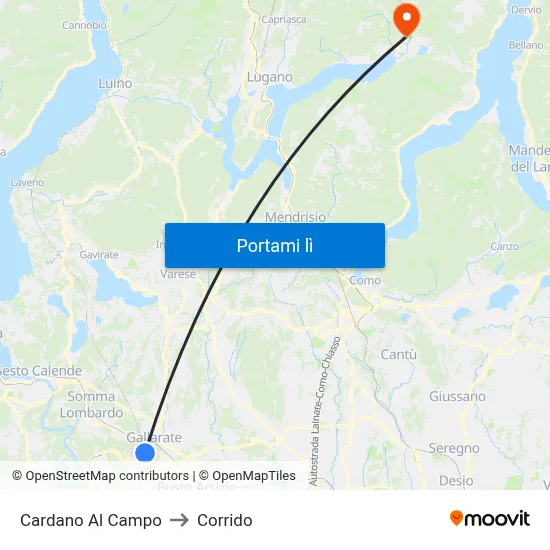 Cardano Al Campo to Corrido map