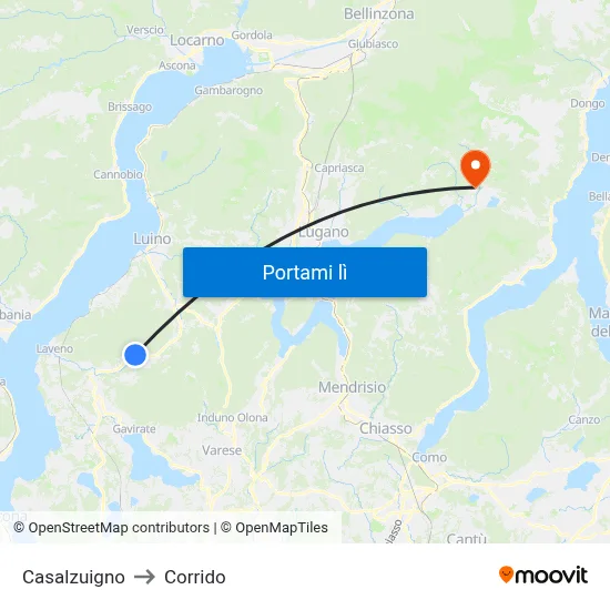 Casalzuigno to Corrido map