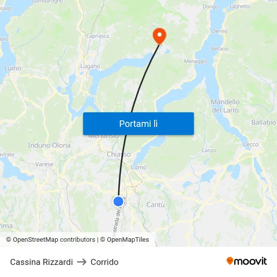 Cassina Rizzardi to Corrido map