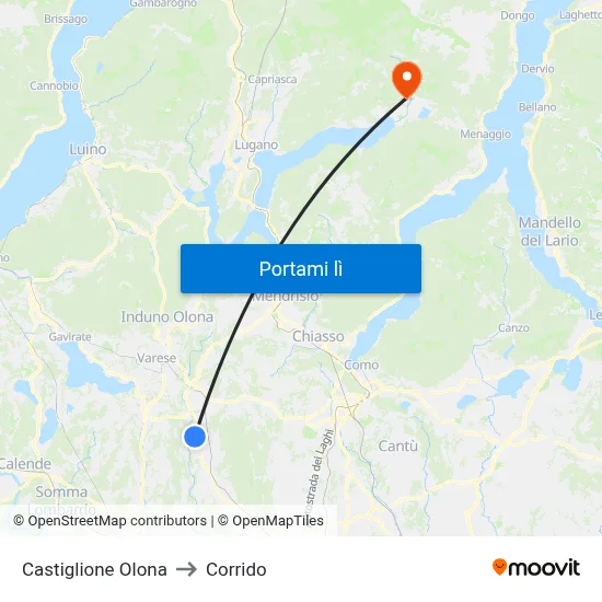 Castiglione Olona to Corrido map