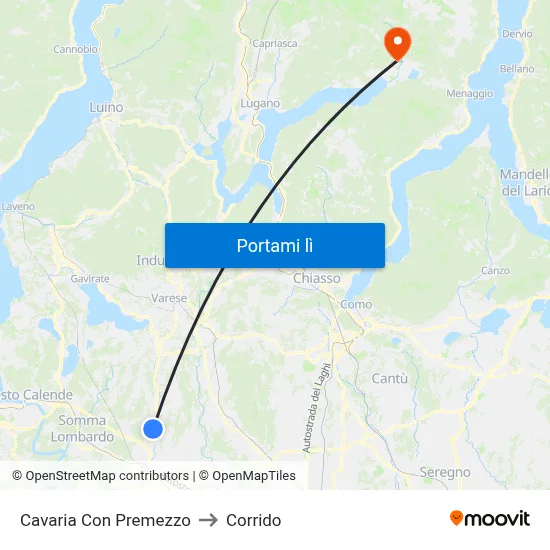 Cavaria Con Premezzo to Corrido map