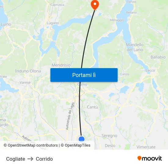Cogliate to Corrido map