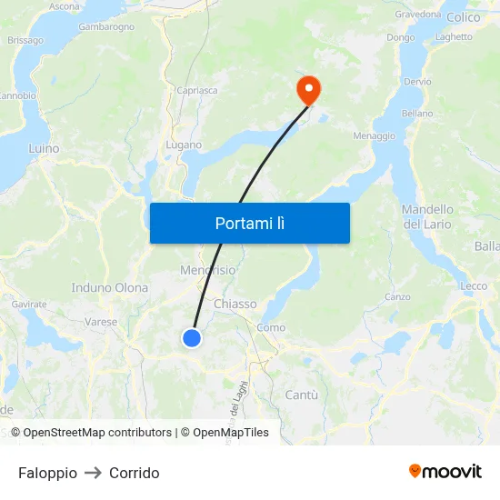 Faloppio to Corrido map