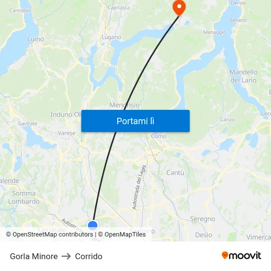 Gorla Minore to Corrido map
