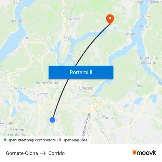 Gornate-Olona to Corrido map