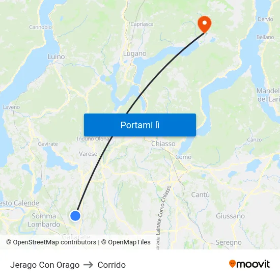 Jerago Con Orago to Corrido map