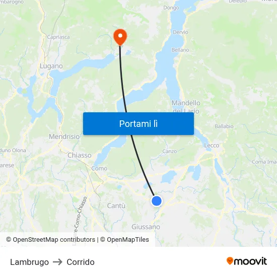 Lambrugo to Corrido map