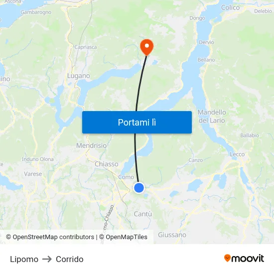 Lipomo to Corrido map