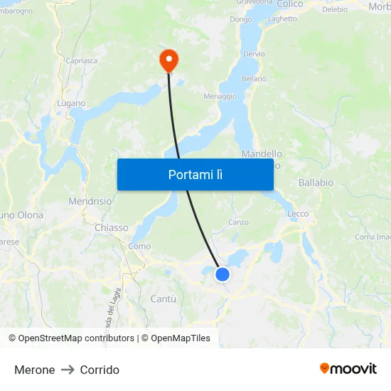 Merone to Corrido map