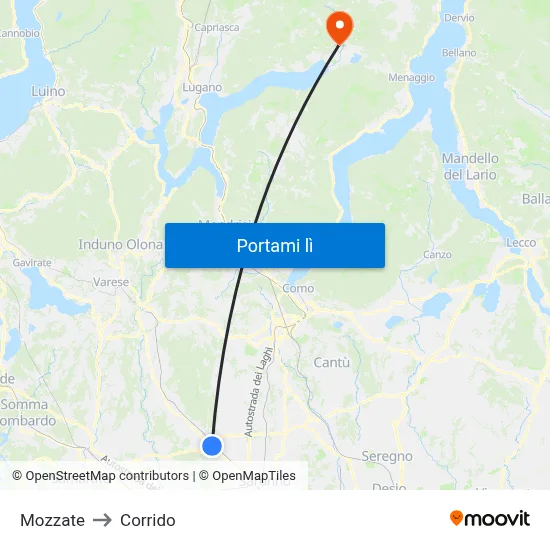 Mozzate to Corrido map