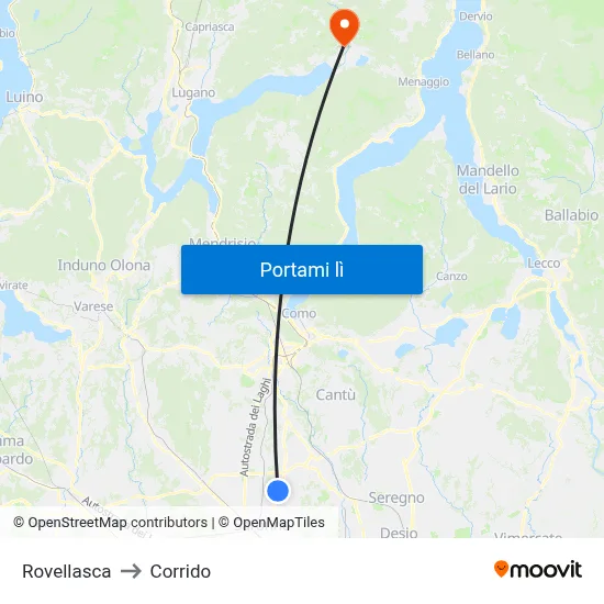 Rovellasca to Corrido map