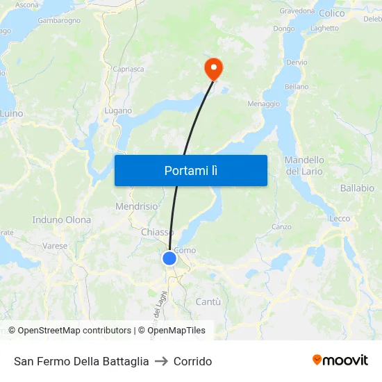 San Fermo Della Battaglia to Corrido map