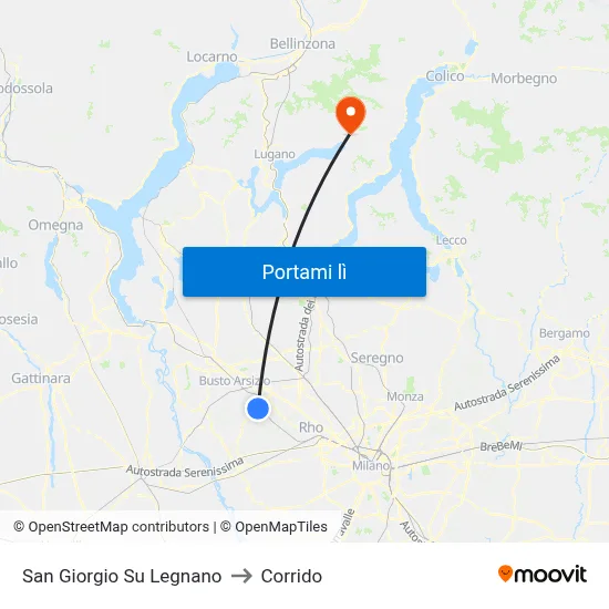 San Giorgio Su Legnano to Corrido map
