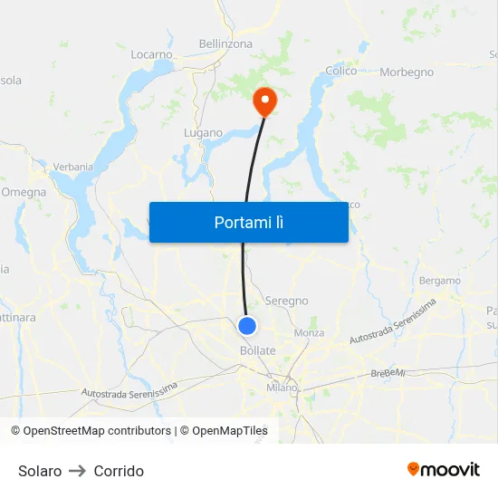 Solaro to Corrido map