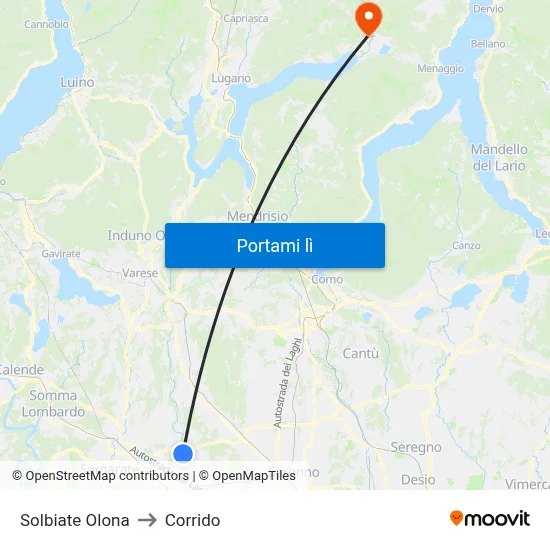 Solbiate Olona to Corrido map