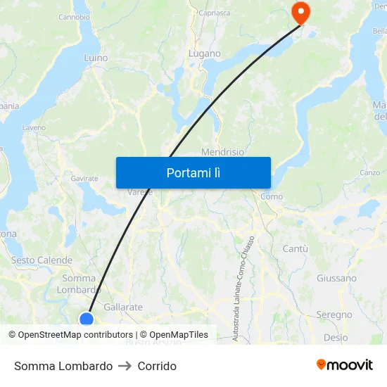 Somma Lombardo to Corrido map