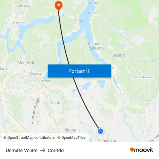 Usmate Velate to Corrido map