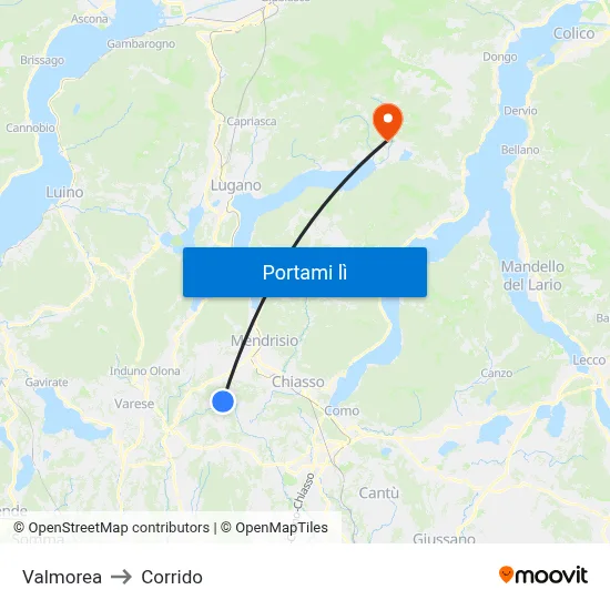 Valmorea to Corrido map
