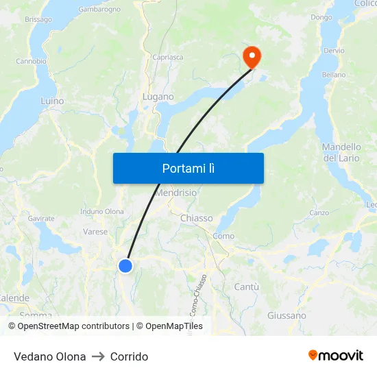 Vedano Olona to Corrido map